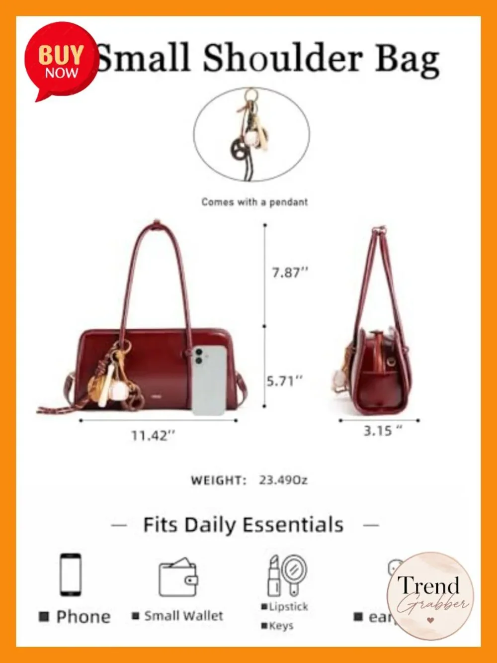 Faux Leather Crossbody Bag Satchel with Top Handles